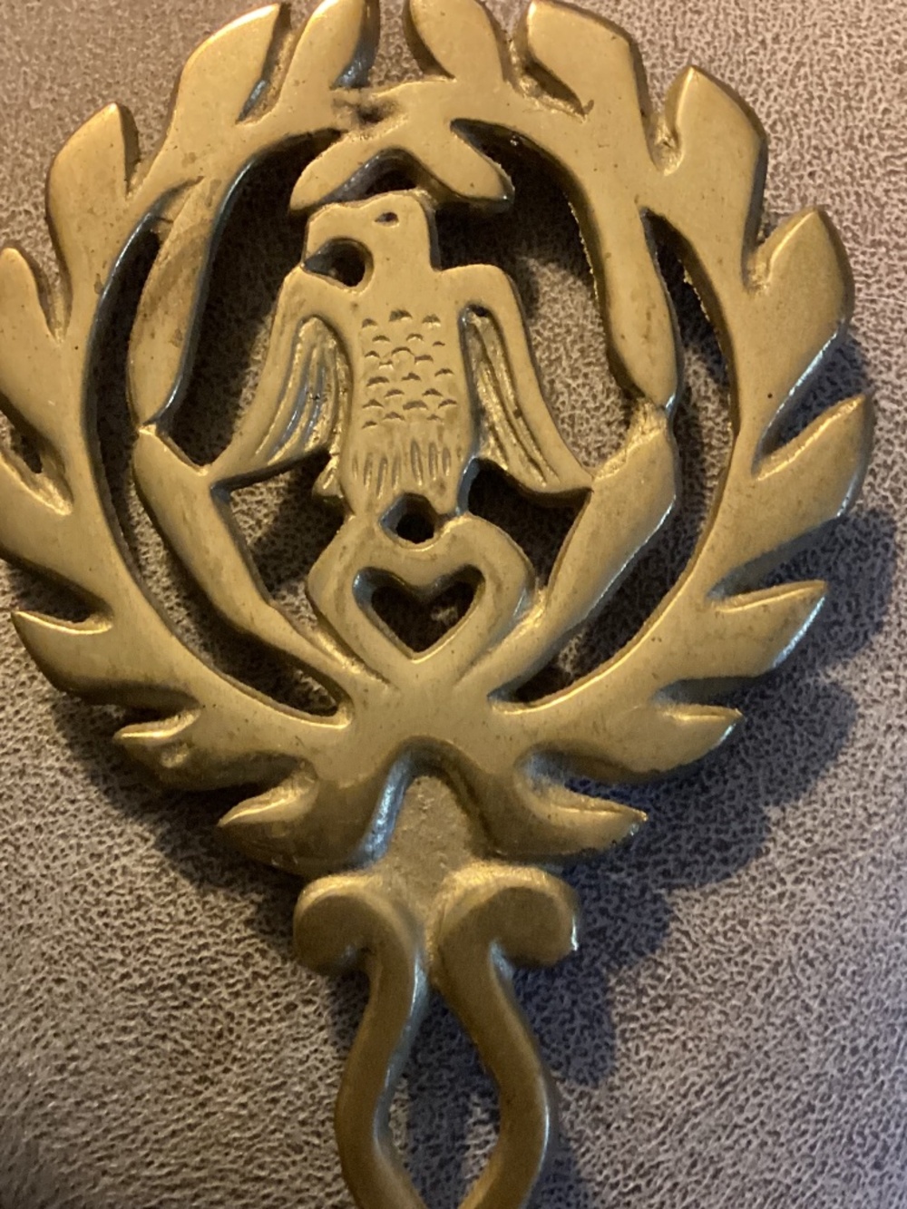 Vintage Brass Trivet Eagle Japan